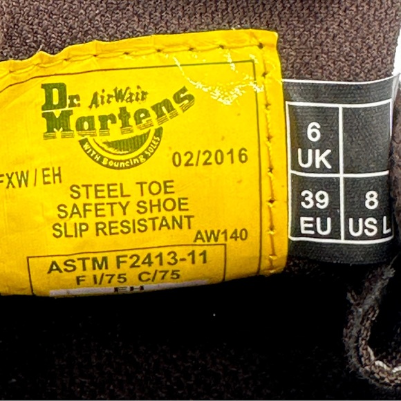 Dr. Martens Steel Toe Boots. Size 8 - Picture 2 of 11